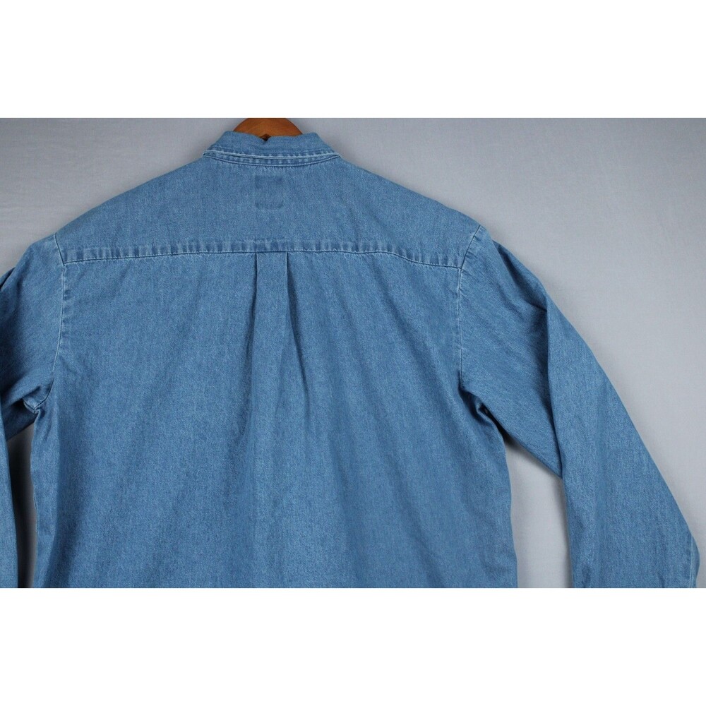 Dickies Shirt Mens XL Blue Denim 100% Cotton Button Up Workwear - Picture 14 of 16
